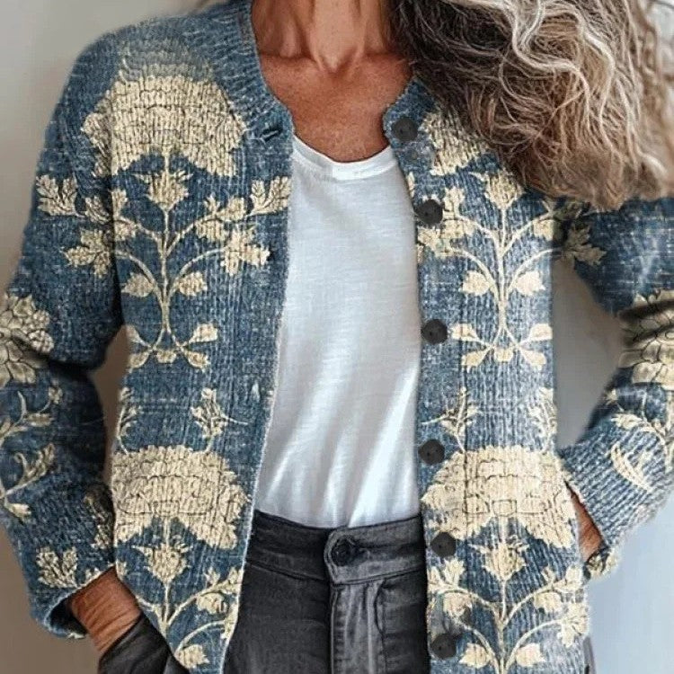 Cardigan Vintage con Estampado