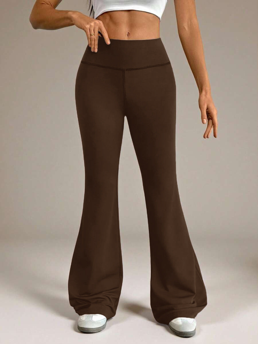 Pantalones de yoga de cintura alta y corte bota para mujer