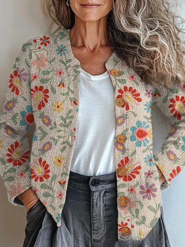 Cardigan Vintage con Estampado