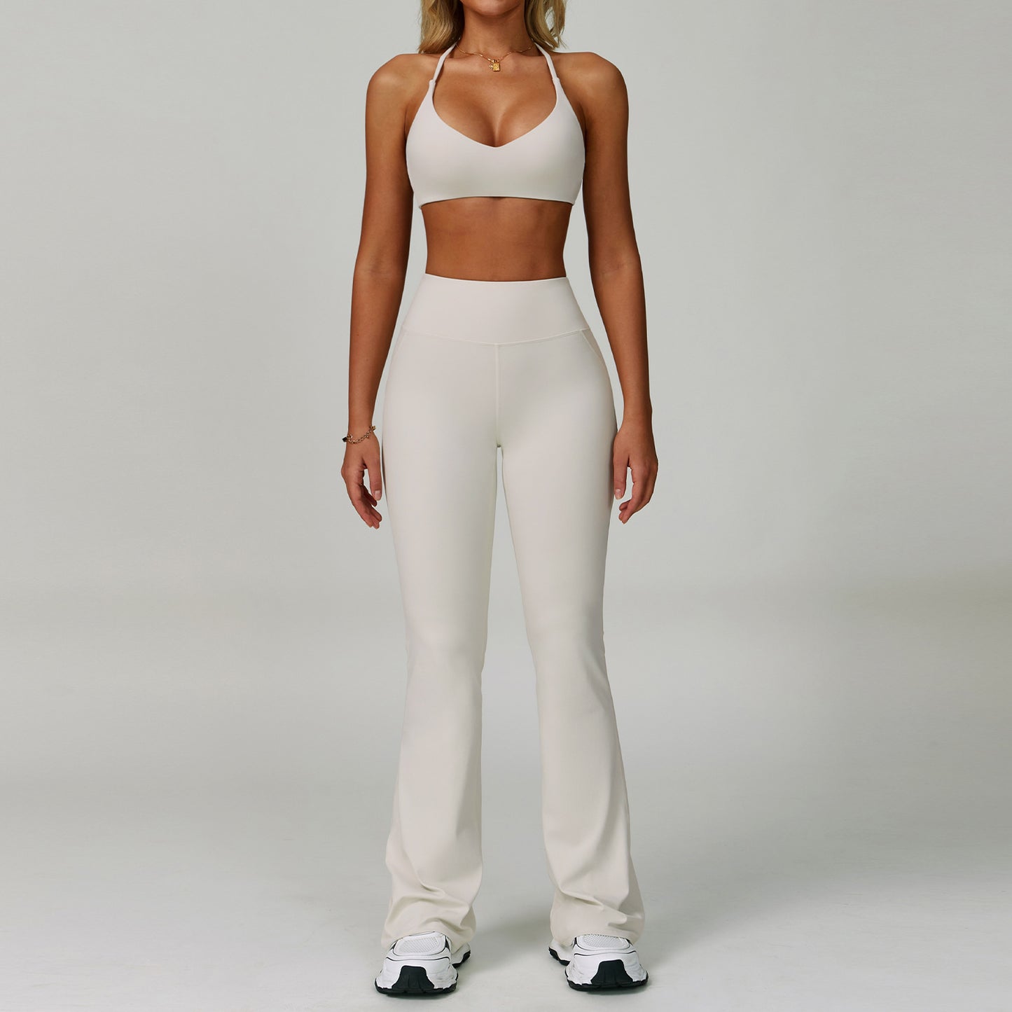 Traje de yoga sin espalda Yunsen Cross-Border, con cuello halter, ajustado, de secado r�pido, ideal para fitness y deportes de alta intensidad para mujer