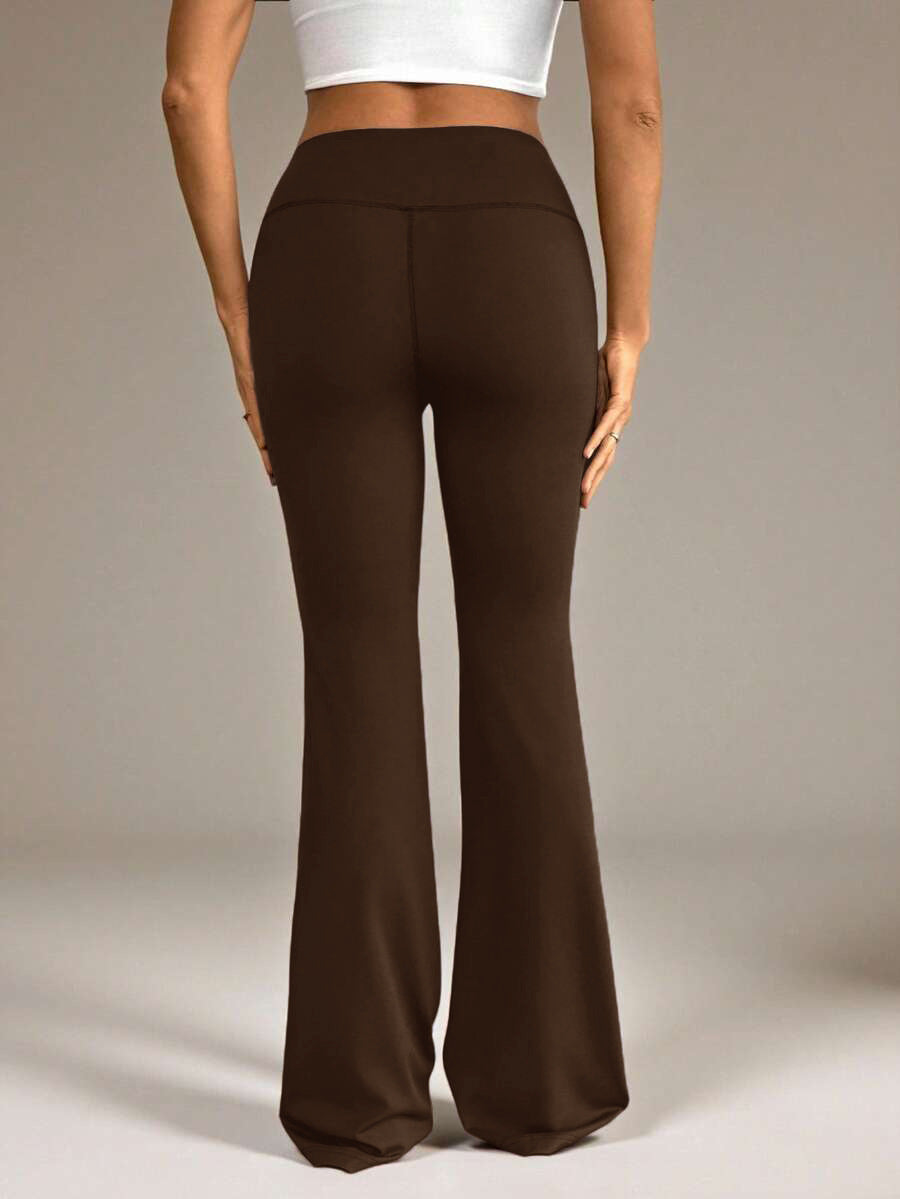 Pantalones de yoga de cintura alta y corte bota para mujer