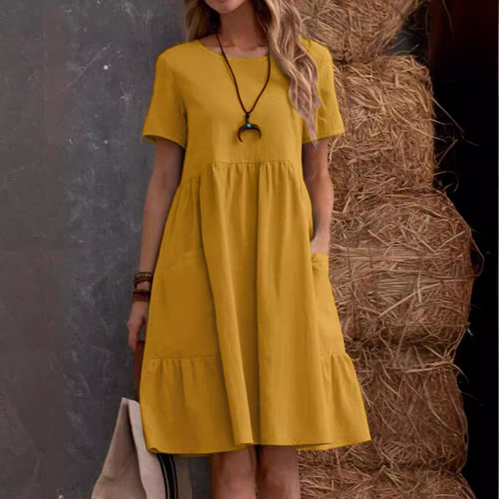 Vestido de Cuello Redondo