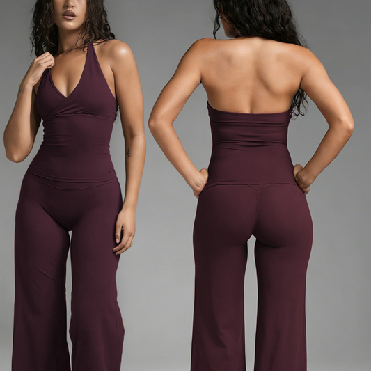 Camiseta Deportiva de Yoga con Cuello en V para Mujer