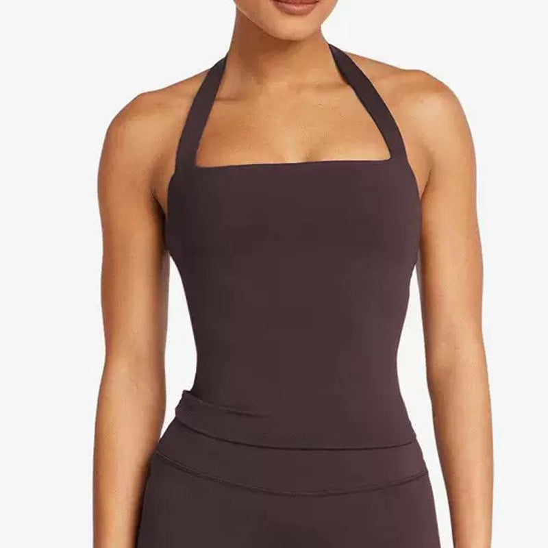 Conjunto de Camiseta de Tirantes y Shorts de Yoga para Mujer