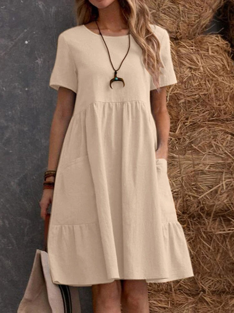 Vestido de Cuello Redondo