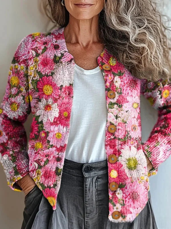 Cardigan Vintage con Estampado