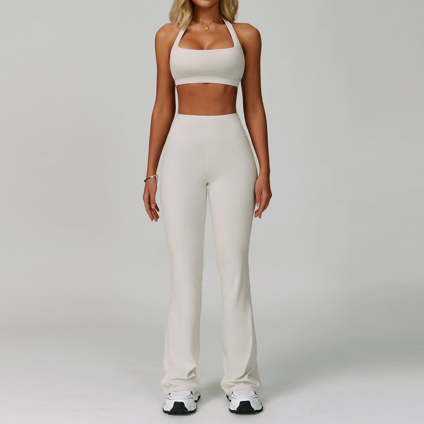 Traje de yoga sin espalda Yunsen Cross-Border, con cuello halter, ajustado, de secado r�pido, ideal para fitness y deportes de alta intensidad para mujer