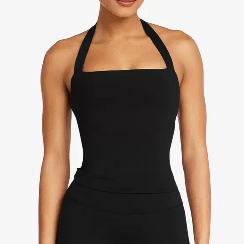 Conjunto de Camiseta de Tirantes y Shorts de Yoga para Mujer