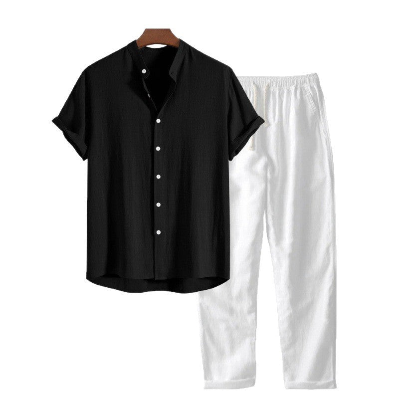 Conjunto de Camisa de Manga Corta y Pantalón para Hombre
