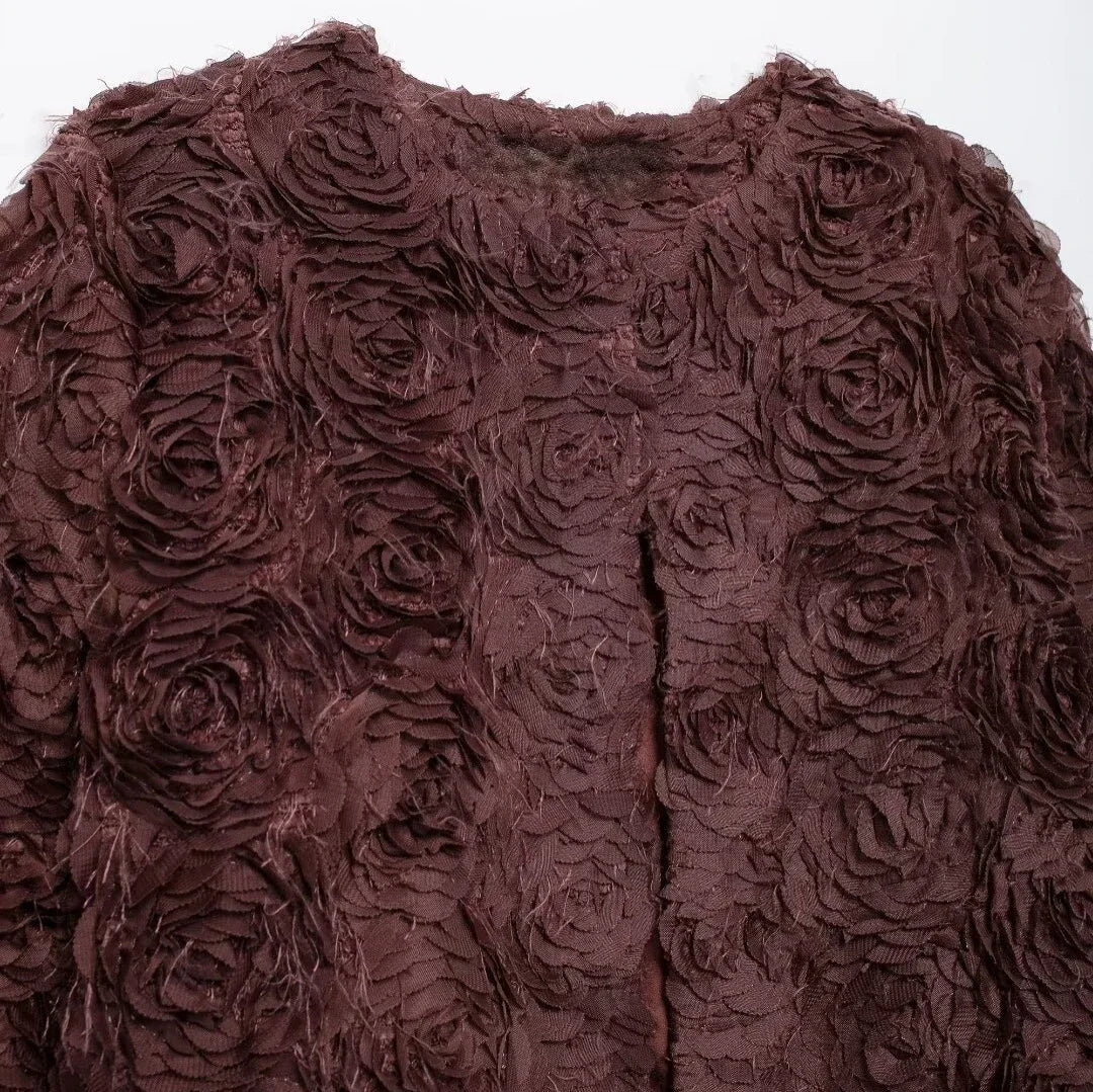 Chaqueta con Cuello Redondo y Textura