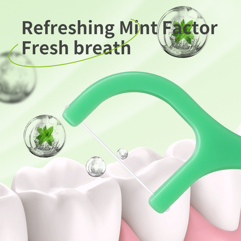 Palillos de Hilo Dental con Sabor a Menta