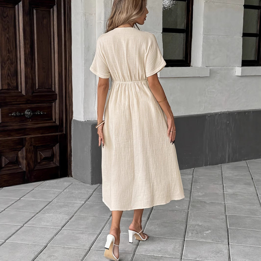 Vestido de Cuello en V Profundo