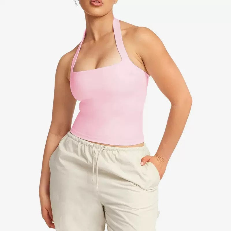 Conjunto de Camiseta de Tirantes y Shorts de Yoga para Mujer