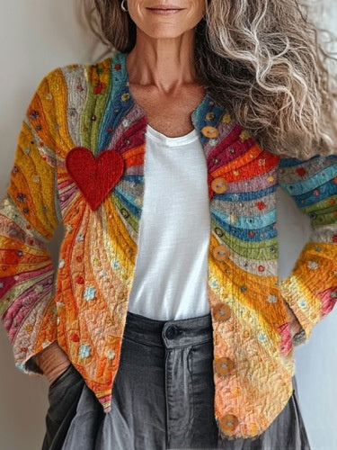 Cardigan Vintage con Estampado