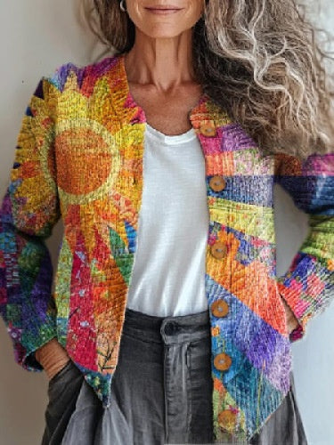 Cardigan Vintage con Estampado