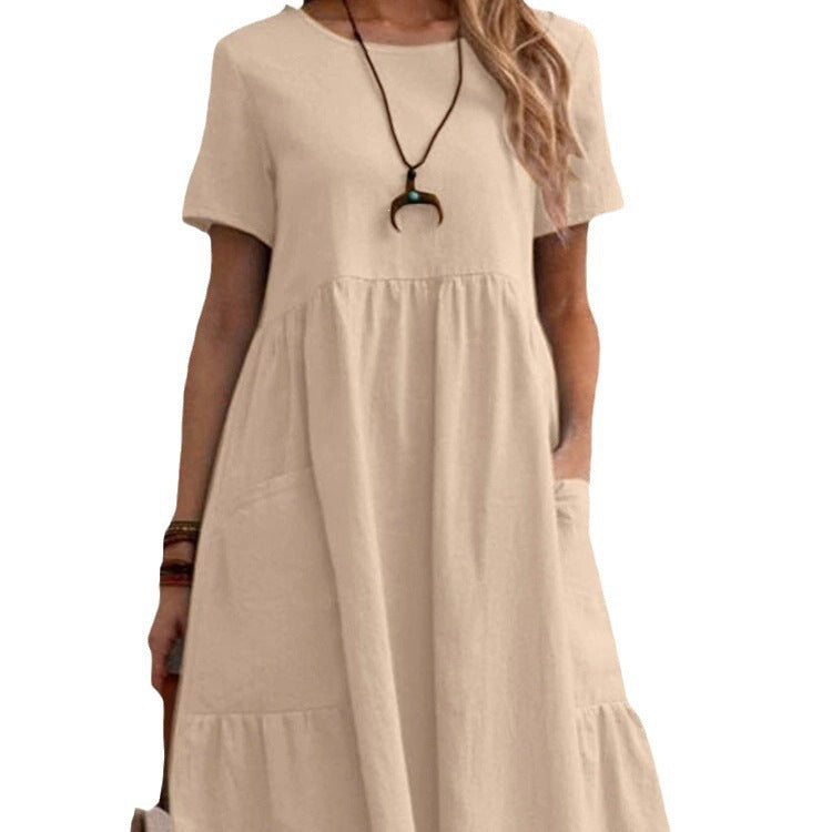 Vestido de Cuello Redondo
