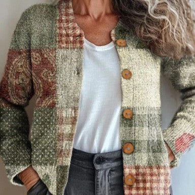 Cardigan Vintage con Estampado