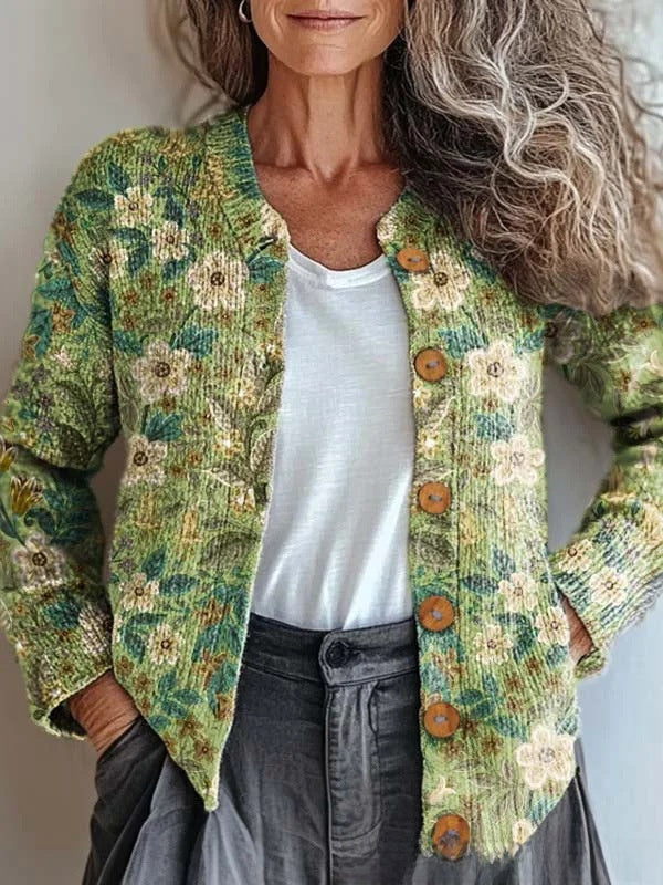 Cardigan Vintage con Estampado