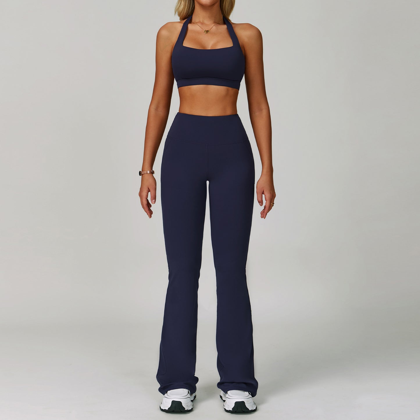 Traje de yoga sin espalda Yunsen Cross-Border, con cuello halter, ajustado, de secado r�pido, ideal para fitness y deportes de alta intensidad para mujer
