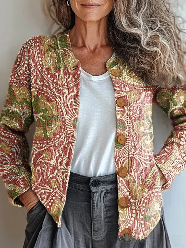 Cardigan Vintage con Estampado